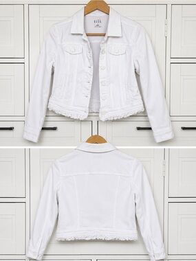 ELLE White Cropped Denim Jacket